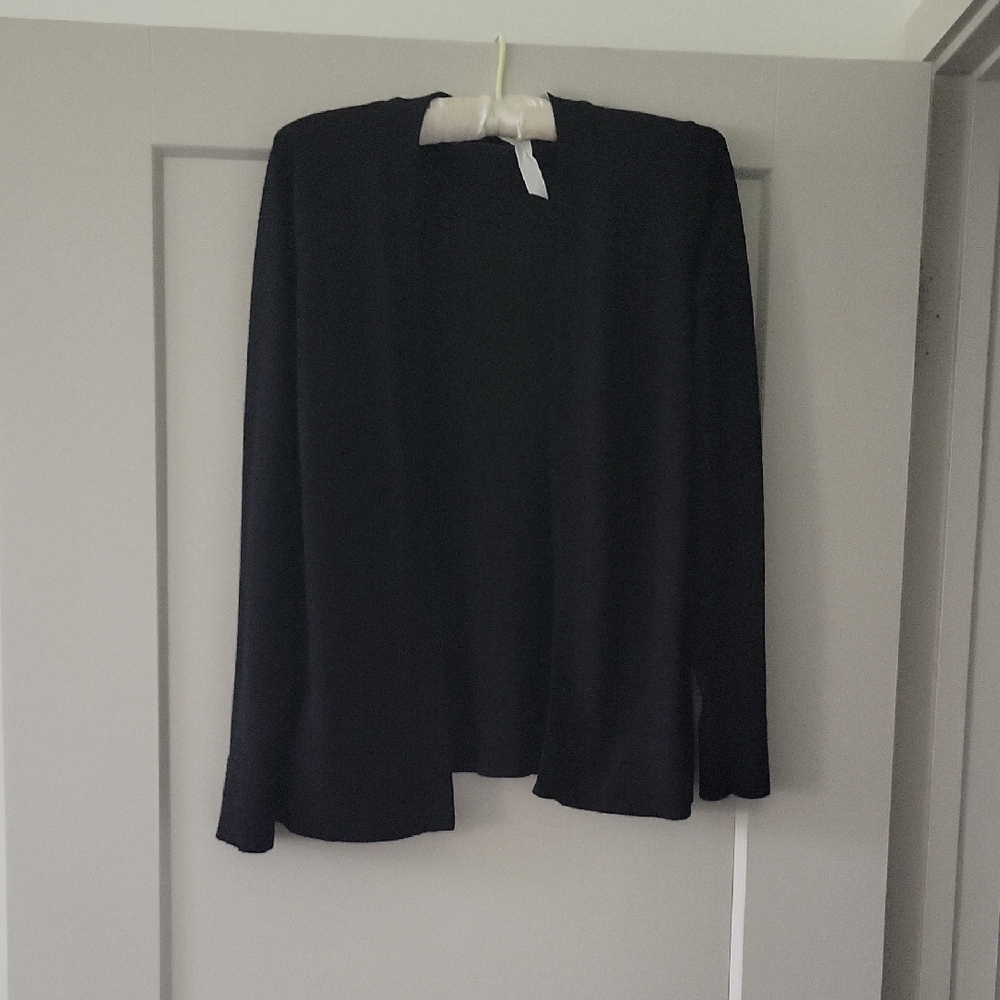 Black Open-Front Cardigan Sweater